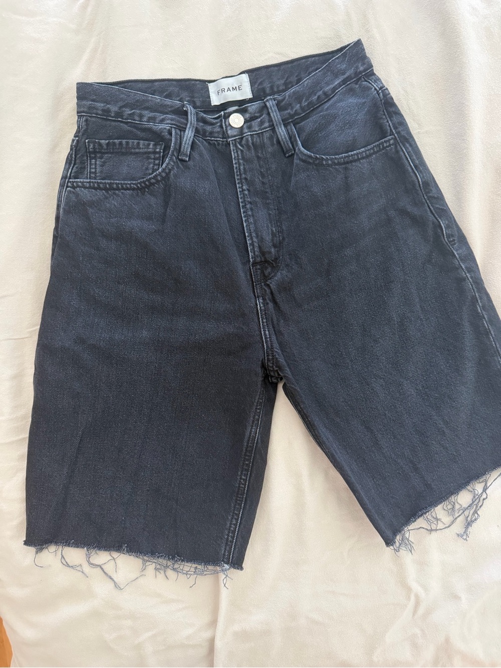 Frame Denim Black Cutoff Jean Shorts/Jorts